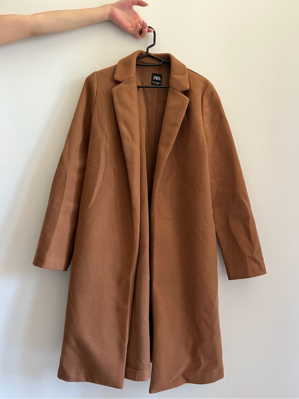 Zara Women's Long Tan Trench Coat - Picture 2 of 2